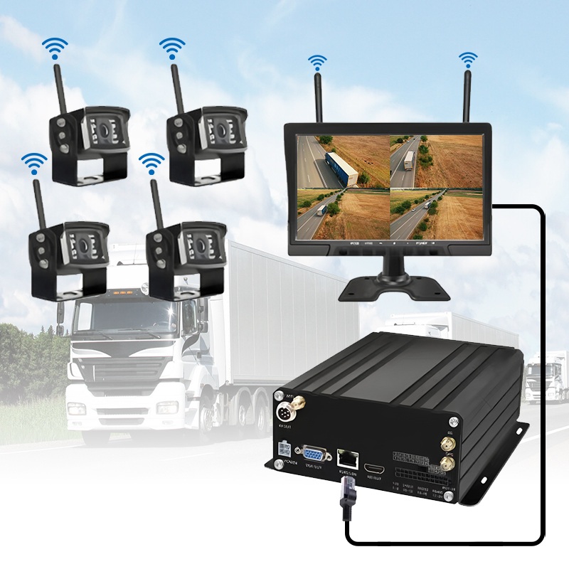 10,1 tuuman 4-kanavainen langaton HDD-mobiili-NVR-järjestelmä