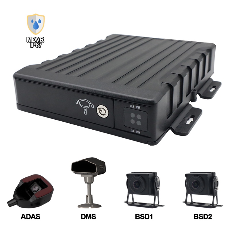 Carleader 4CH IP67 vedenpitävä AI SD Mobile DVR -tuki ADAS+DMS+BSD