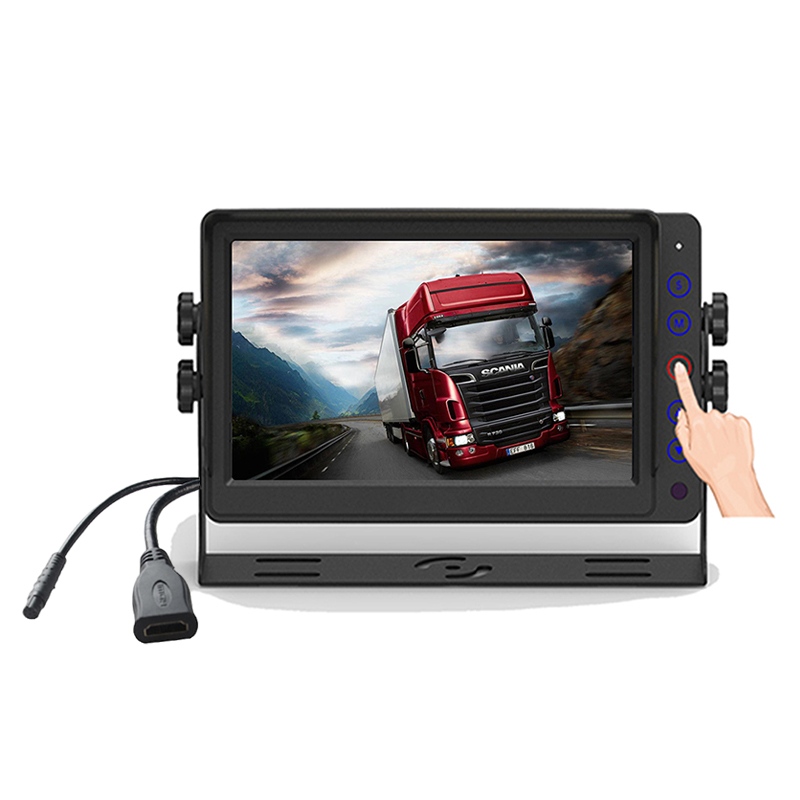 7 tuuman kosketuspainike HD Heavy Duty Vehicle -monitori tukee CVBS- ja HD-signaalituloja